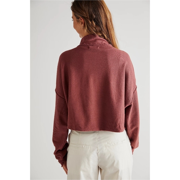 Free People Kitty Boxy Pullover Faded Rust - Picture 2 of 9